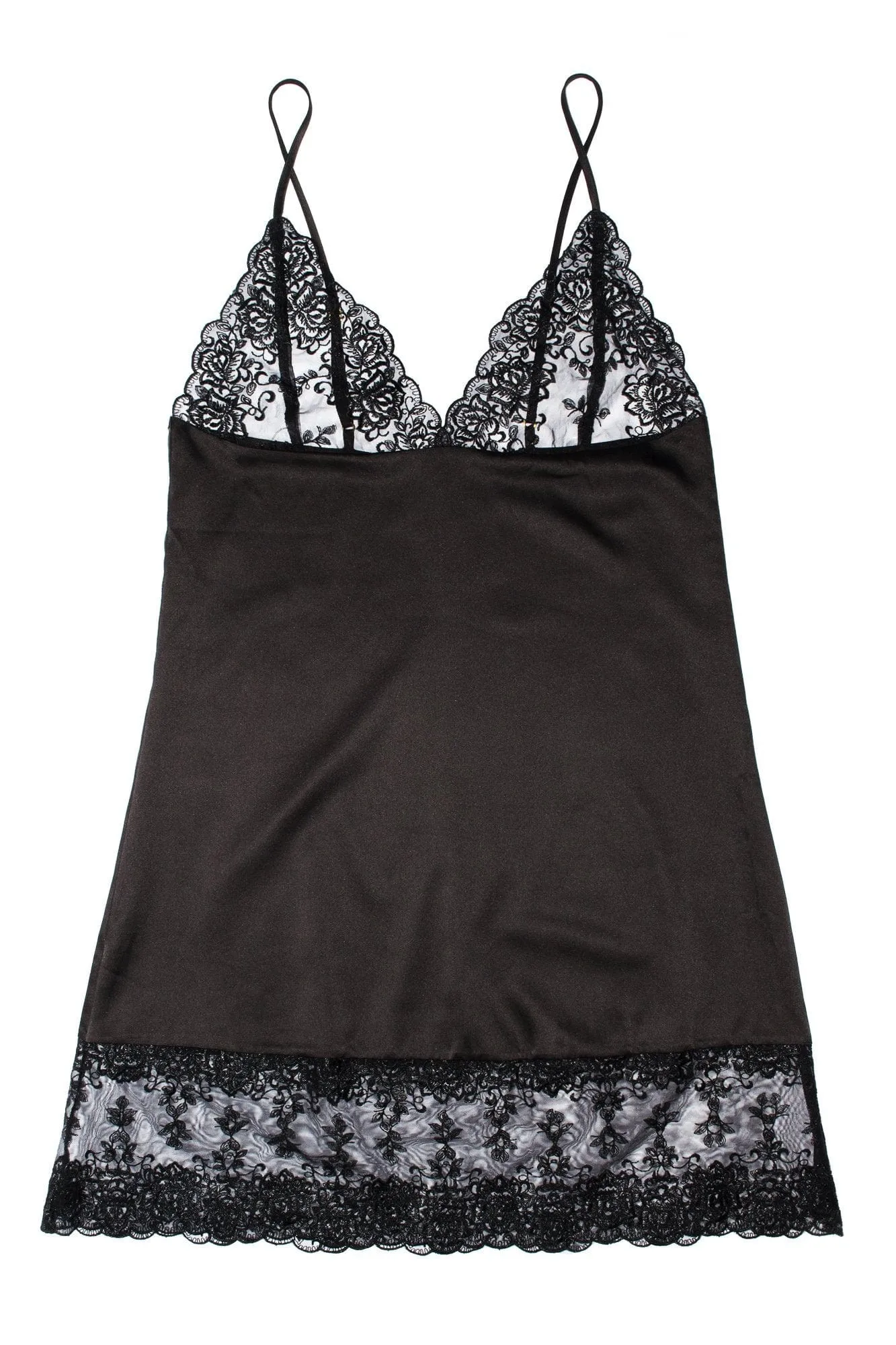 Wolf & Whistle Nettie Satin and Embroidered Lace Slip