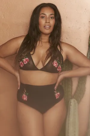 Wolf & Whistle Tayla Mesh Applique Bikini Top Curve